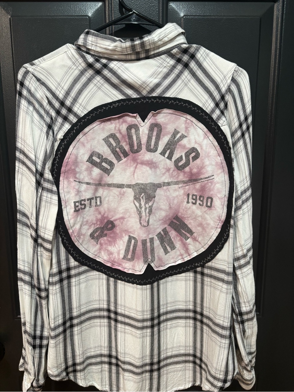 Upcycled flannel with Brooks & Dunn Graphic